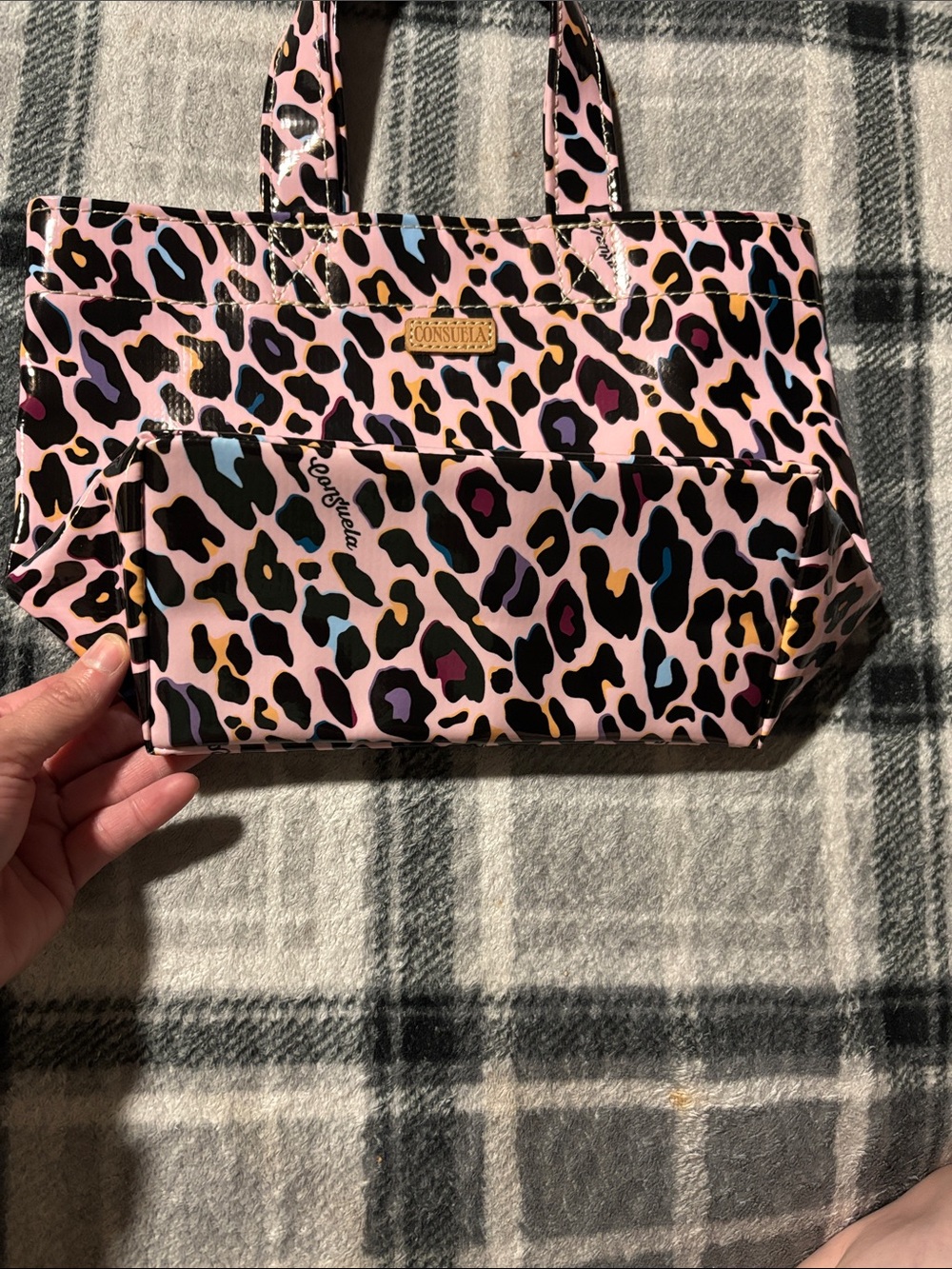 Consuela Pink Leopard Print Tote Bag - Picture 2 of 6